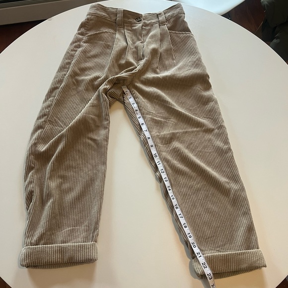 TOPSHOP Petite Casual Corduroy Pants Tan - Picture 3 of 4